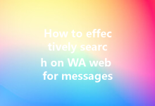 How to effectively search on WA web for messages and contacts?-Wa Web