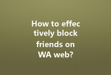 How to effectively block friends on WA web?-Wa Web