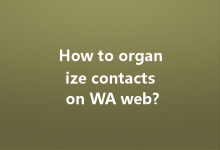 How to organize contacts on WA web?-Wa Web