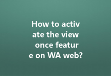 How to activate the view once feature on WA web?-Wa Web