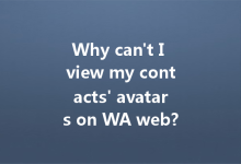 Why can't I view my contacts' avatars on WA web?-Wa Web