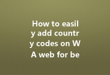 How to easily add country codes on WA web for better connections?-Wa Web