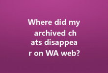 Where did my archived chats disappear on WA web?-Wa Web