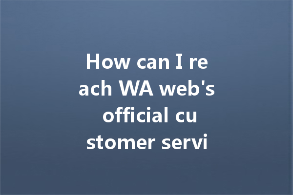 How can I reach WA web's official customer service? 一