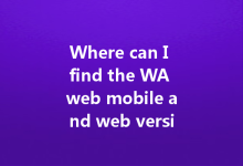 Where can I find the WA web mobile and web version?-Wa Web