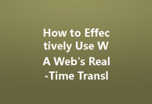How to Effectively Use WA Web's Real-Time Translation Tool?-Wa Web