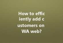 How to efficiently add customers on WA web?-Wa Web